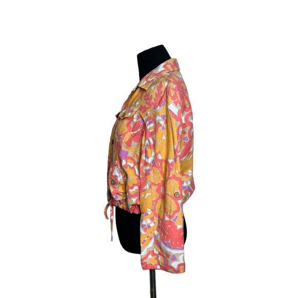 Ruby Rd. Pink orange purple crop buttoned jacket size 6P - Picture 7 of 11